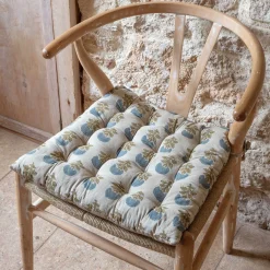 Antiqued Floral Block Printed Seat Pads