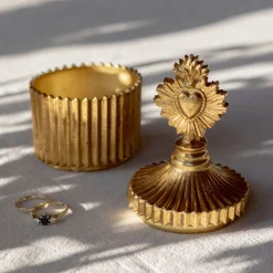 Antiqued Gold Ex-Voto Heart Trinket Box