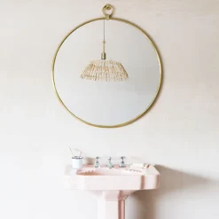 Antiqued Gold Pendant Mirrors