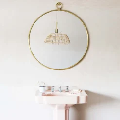 Antiqued Gold Pendant Mirrors