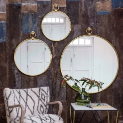 Antiqued Gold Pendant Mirrors
