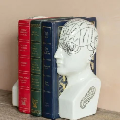 Antiqued Phrenology Head Bookends