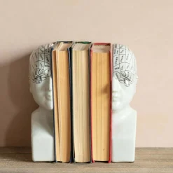 Antiqued Phrenology Head Bookends