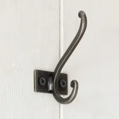 Antiqued Silver Iron Double Wall Hook