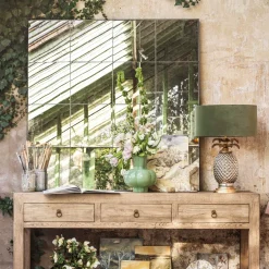 Antiqued Squares Wall Mirror