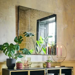 Antiqued Squares Wall Mirror
