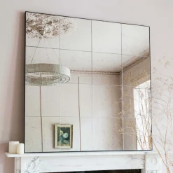 Antiqued Squares Wall Mirror