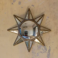 Antiqued Sun Convex Mirror