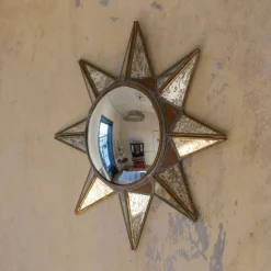 Antiqued Sun Convex Mirror