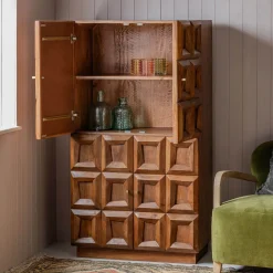 Apsley Tile Four Door Tall Cabinet