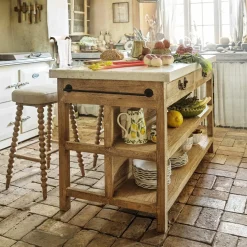 Aria Marble Topped Kitchen Breakfast Bar