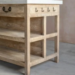 Aria Marble Topped Kitchen Breakfast Bar