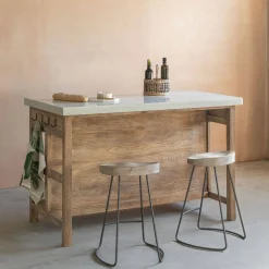 Aria Marble Topped Kitchen Breakfast Bar