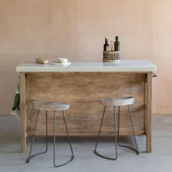 Aria Marble Topped Kitchen Breakfast Bar