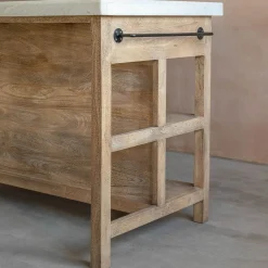 Aria Marble Topped Kitchen Breakfast Bar