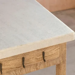 Aria Marble Topped Kitchen Breakfast Bar