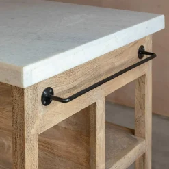 Aria Marble Topped Kitchen Breakfast Bar