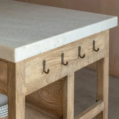 Aria Marble Topped Kitchen Breakfast Bar