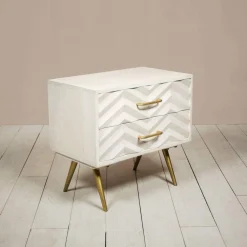 Ariella Chevron Large Bedside Table