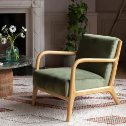 Ashton Moss Green Velvet Armchair