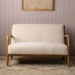 Ashton Two Seater White Bouclé Sofa