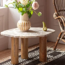 Atticus Brown Marble Side Table