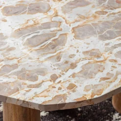 Atticus Brown Marble Side Table