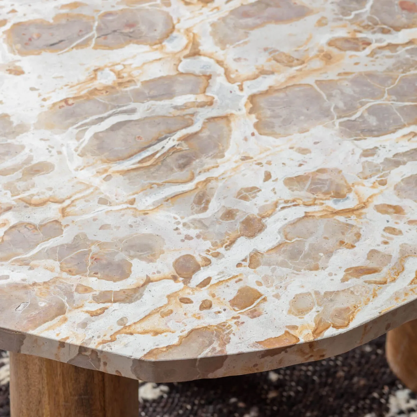 Atticus Brown Marble Side Table