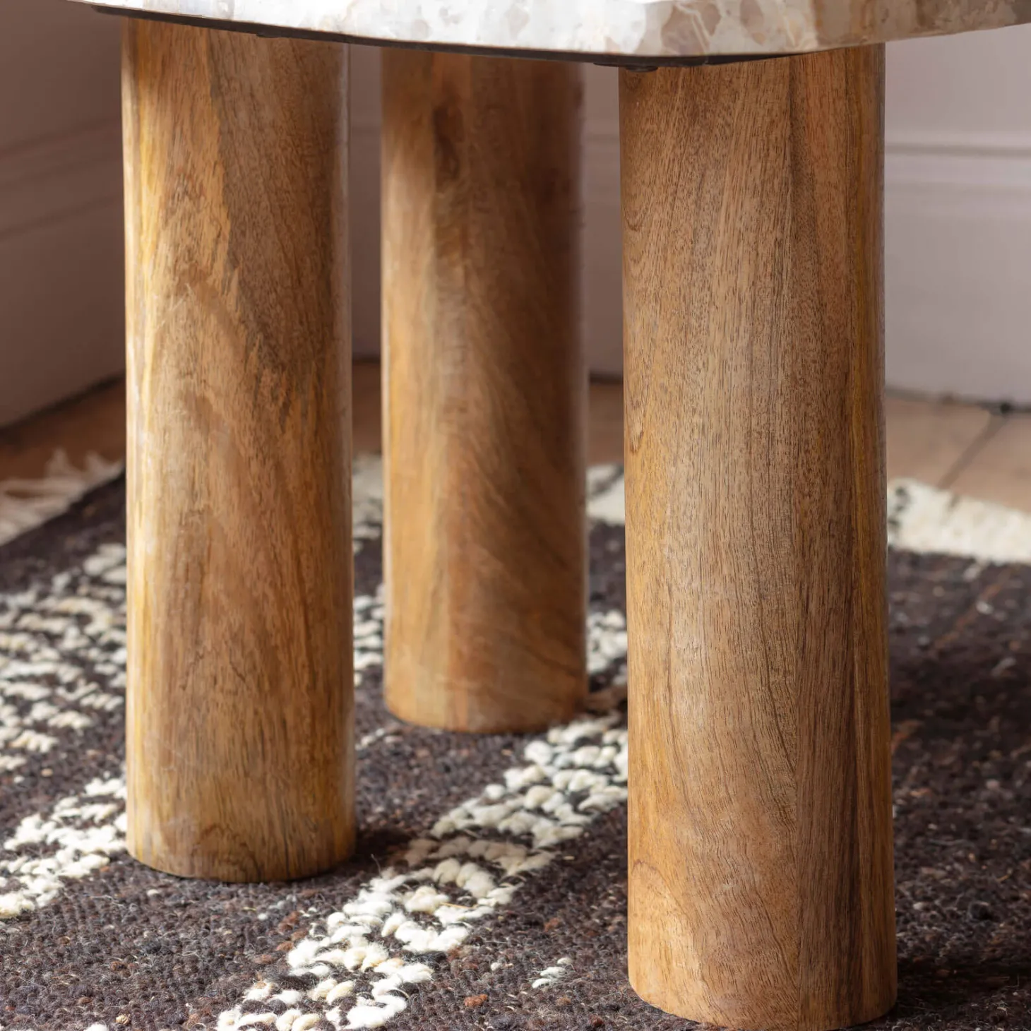 Atticus Brown Marble Side Table
