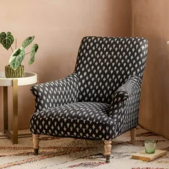 Avree Black Ikat Armchair