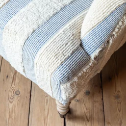 Avree Misty Blue and White Striped Armchair