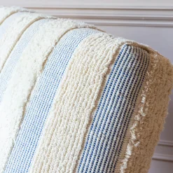 Avree Misty Blue and White Striped Armchair