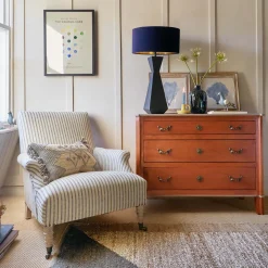Avree Striped Linen Armchair