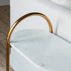 Axton White Marble Side Table