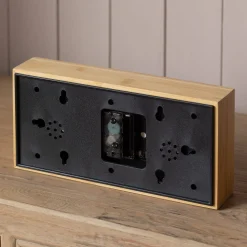 Bamboo Thermometer & Hygrometer Alarm Clock