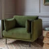 Bayler Moss Green Velvet Armchair