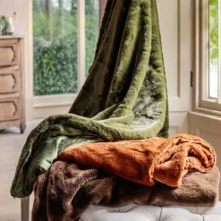 Bear Brown Faux Fur Throw