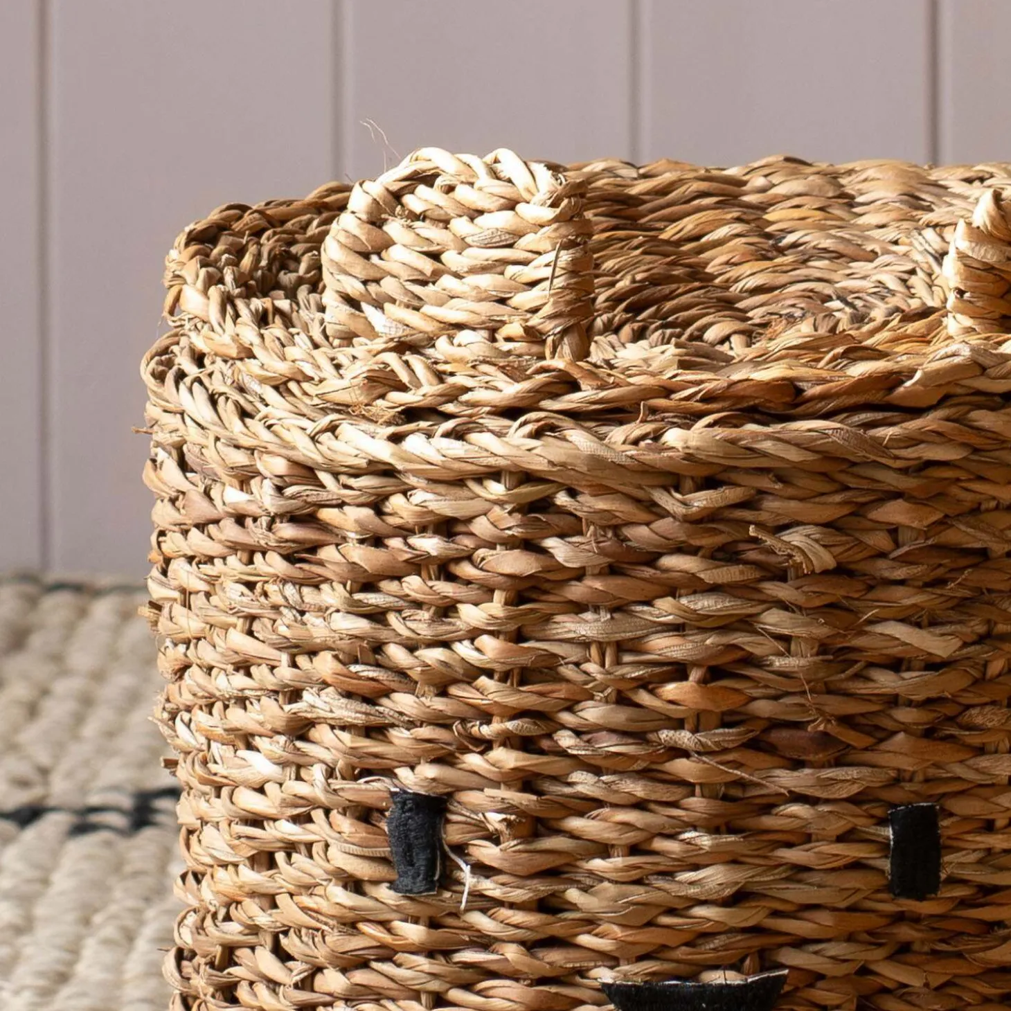 Bear Woven Seagrass Basket with Lid