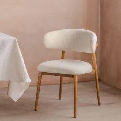 Beaufort White Boucle Dining Chair
