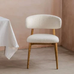 Beaufort White Boucle Dining Chair