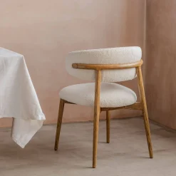 Beaufort White Boucle Dining Chair