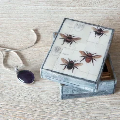 Bee Print Bone Box