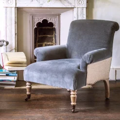 Bella Grey Velvet Armchair