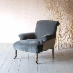 Bella Grey Velvet Armchair