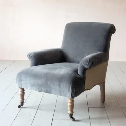Bella Grey Velvet Armchair