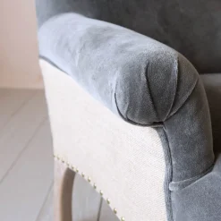 Bella Grey Velvet Armchair