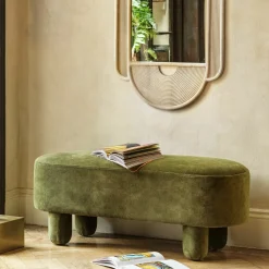Bellamy Olive Velvet Bench