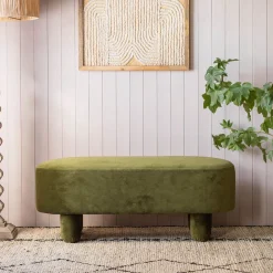Bellamy Olive Velvet Bench