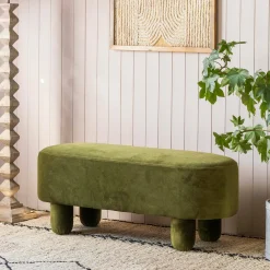 Bellamy Olive Velvet Bench