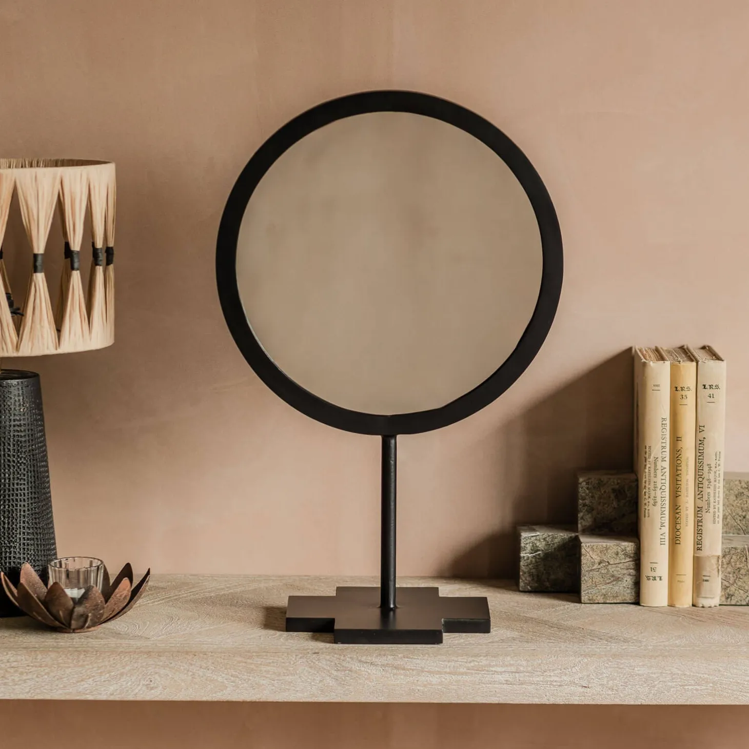 Berti Black Table Mirror